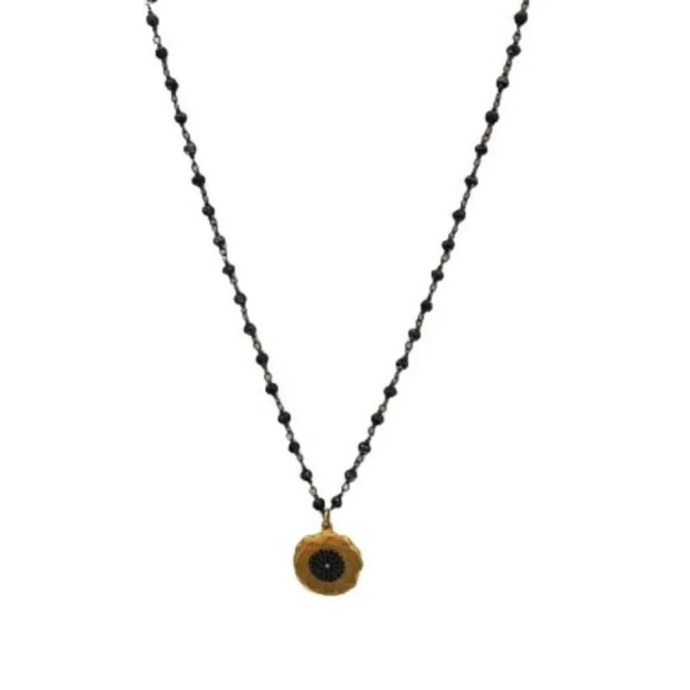 Crystal Gold Tone Pendant 16" Spinel Chain Necklace - Picture 2 of 5